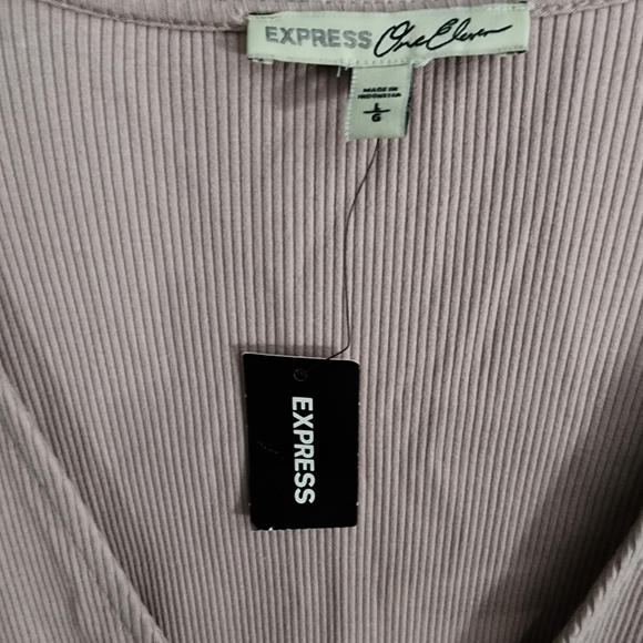 Express Dusty Pink Ribbed Top - Picture 3 of 5
